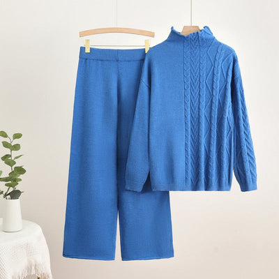 Parfait pour la mode | Ensemble pull à col roulé et pantalon chaud