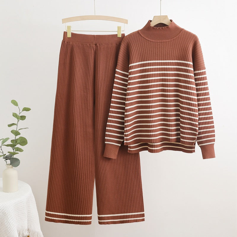 Conjunto de cuello alto y pantalones anchos estampados | Perfecto para la moda