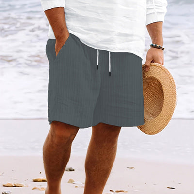 Bermuda homme en lin et coton avec poches à cordon d'été