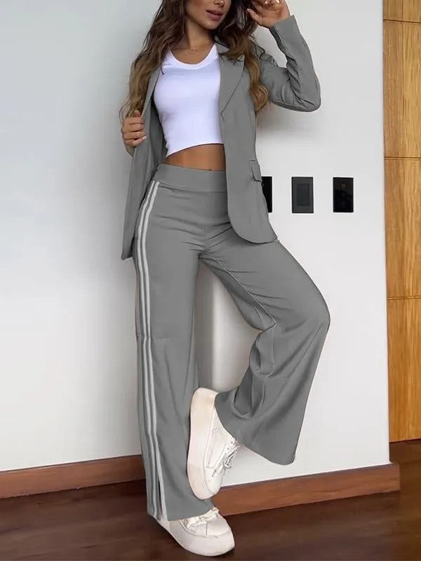 Robe style Isabelle avec col à revers et pantalon large