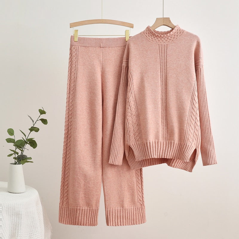 Isabelle-mode | Pantalon taille haute en maille à larges fentes