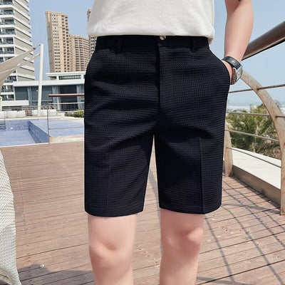 Short homme sur mesure - Coupe slim - Longueur genou - Patte de boutonnage - Passants de ceinture