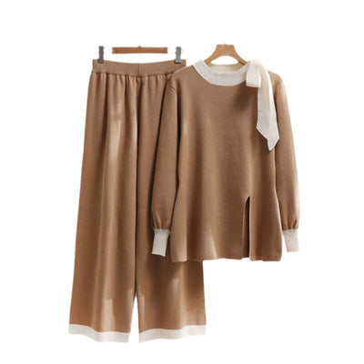 Isabelle-mode | Ensemble deux pièces en maille taille haute coupe slim