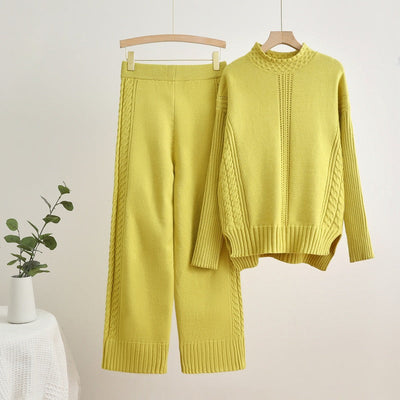 Isabelle-mode | Pantalon taille haute en maille à larges fentes