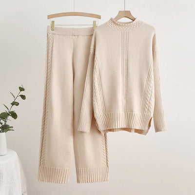 Isabelle-mode | Pantalon taille haute en maille à larges fentes