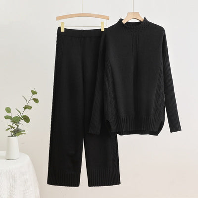 Isabelle-mode | Pantalon taille haute en maille à larges fentes