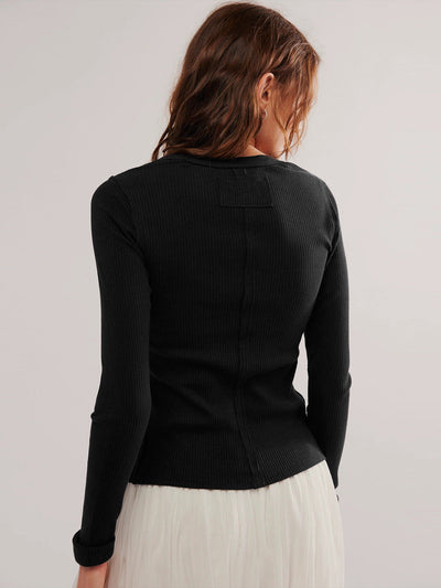 Moda perfecta | Cárdigan de punto acanalado con botones de color liso