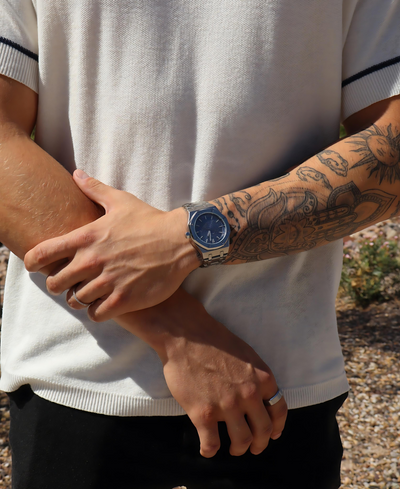 Elegante orologio da polso da uomo da 41 mm con cassa in acciaio inossidabile