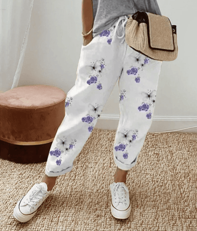 RIVE - Pantalones elegantes de algodón y lino