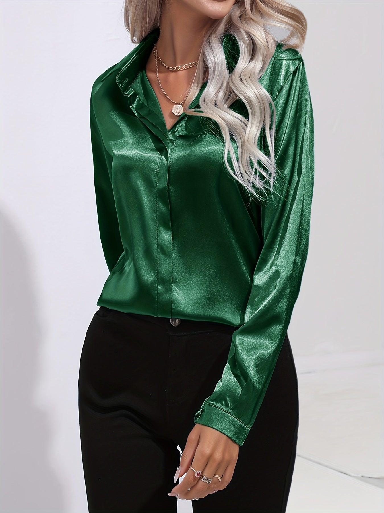 Odalinde - Chemisier élégant en satin pour femme