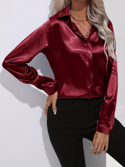 Odalinde - Chemisier élégant en satin pour femme