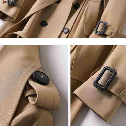 Elegant Long Trench avec ceinture - incontournable pour l'automne et le printemps