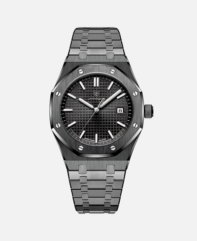 Elegante orologio da polso da uomo da 41 mm con cassa in acciaio inossidabile