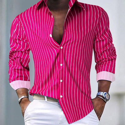 Chemise à manches longues pour homme - Chemise décontractée en coton pour tous les jours