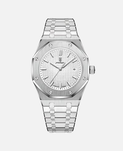 Elegante orologio da polso da uomo da 41 mm con cassa in acciaio inossidabile