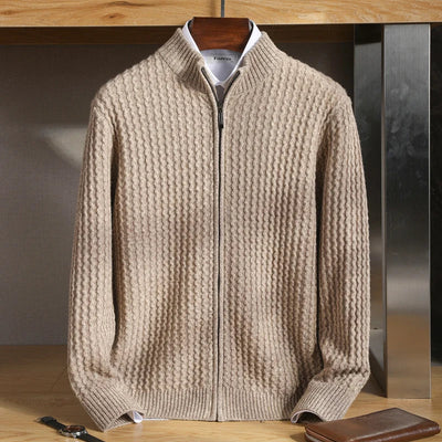 Cardigan da uomo Merino con zip strutturata