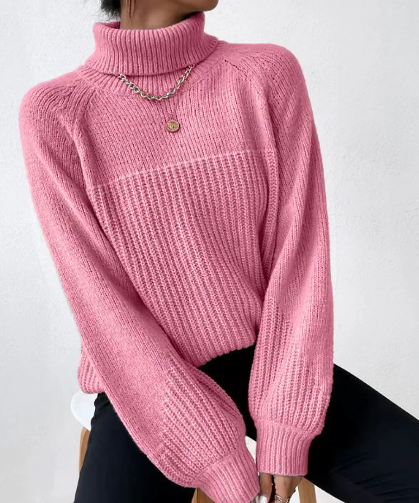 Blaire - Maglia a collo alto in maglia calda da donna
