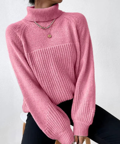 Blaire - Maglia a collo alto in maglia calda da donna