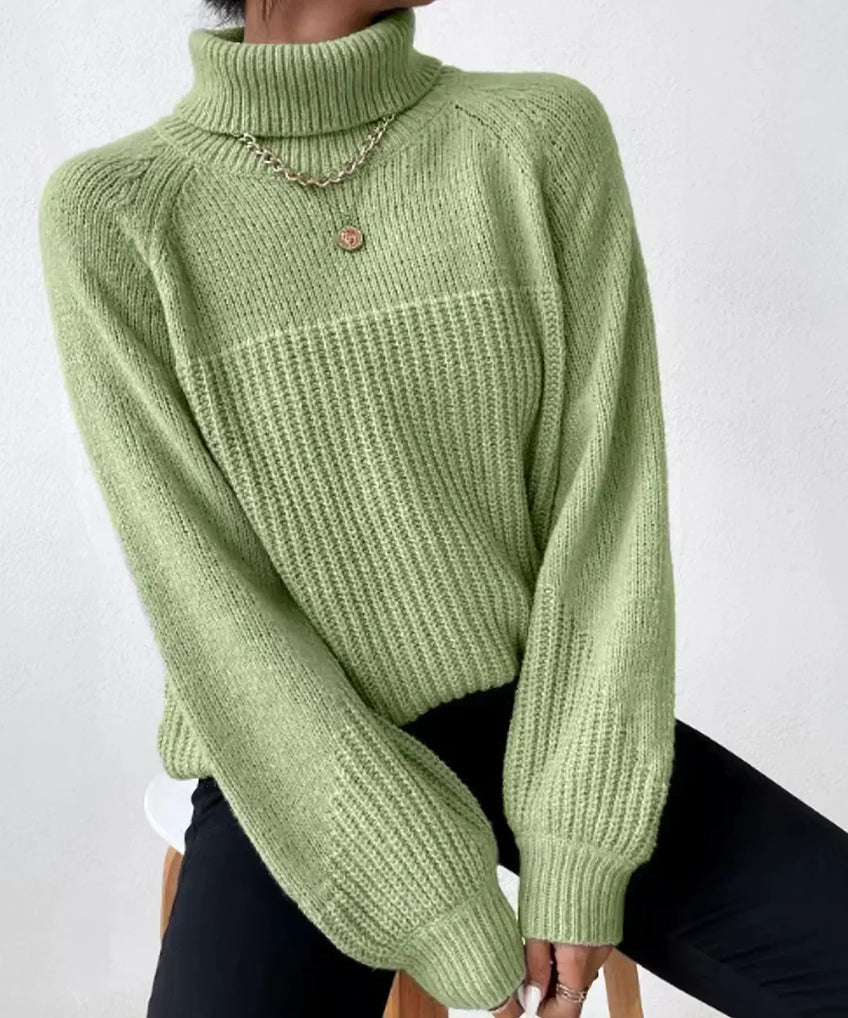 Blaire - Maglia a collo alto in maglia calda da donna