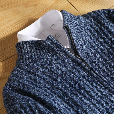 Cardigan da uomo Merino con zip strutturata