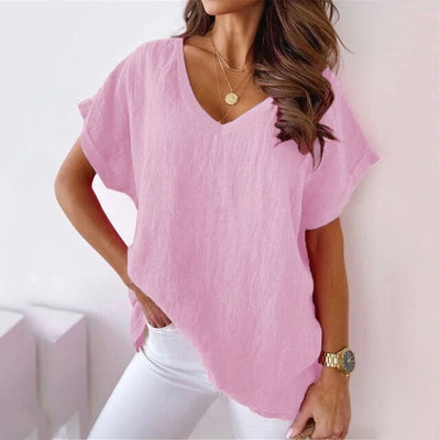 Zalana Top con scollo a V | Camicia casual da donna con scollo a V