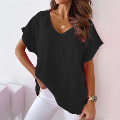 Zalana Top con scollo a V | Camicia casual da donna con scollo a V