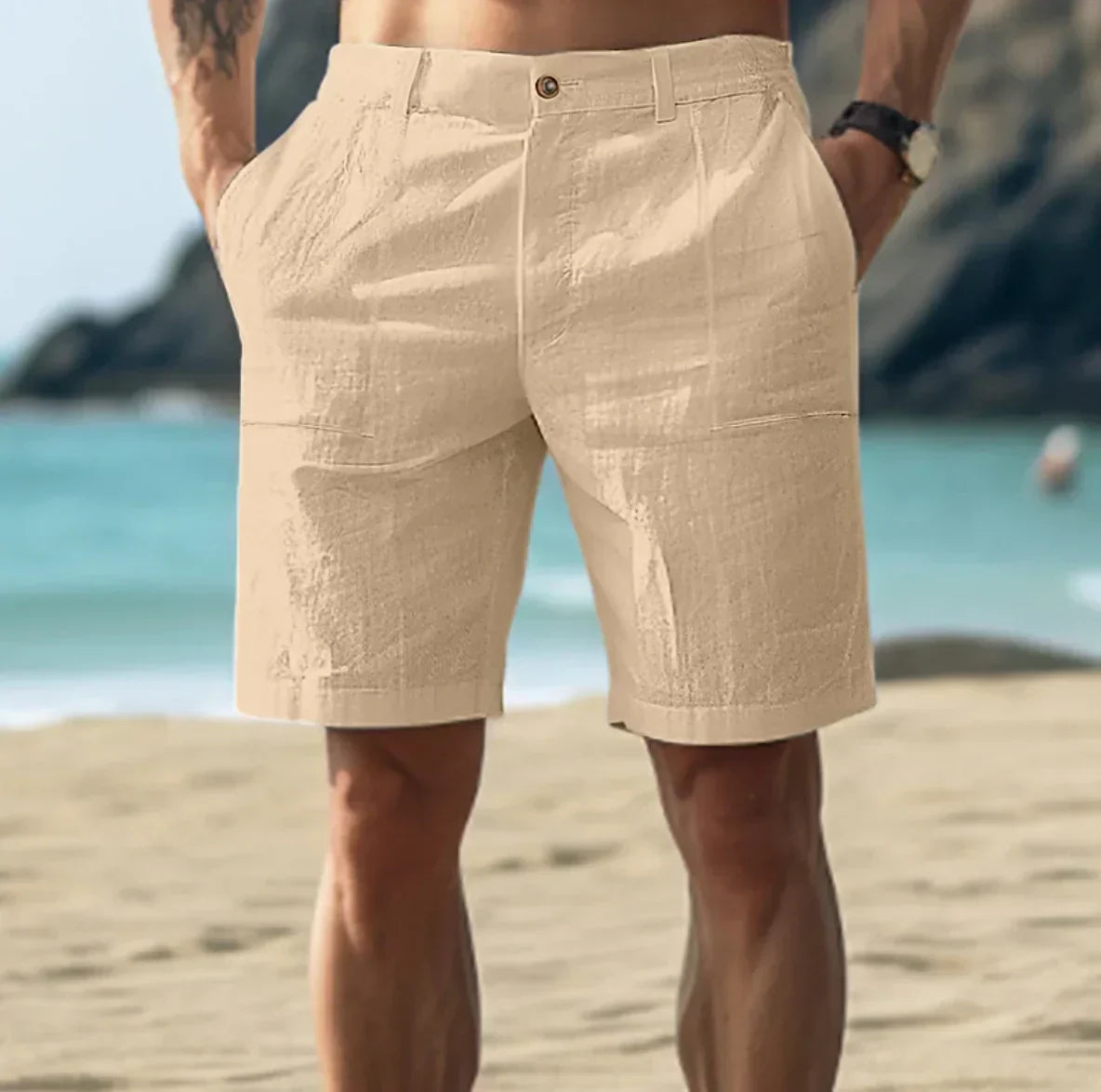 Short en lin décontracté pour homme pour les journées d'été décontractées