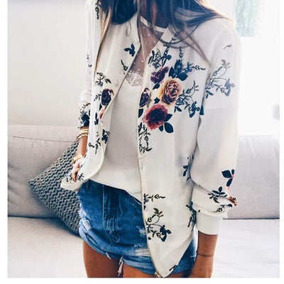 Bomber con motivo floreale