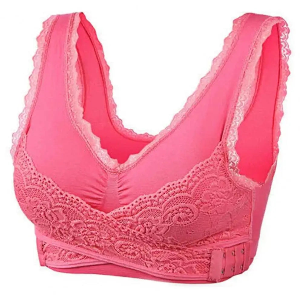 Gillian - Reggiseno senza fili da donna con fibbia frontale incrociata
