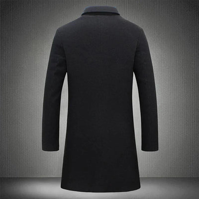 Abrigo de invierno elegante de mezcla de lana premium para hombre