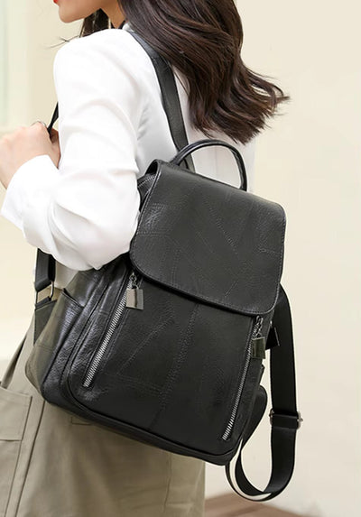 Zaino da donna in pelle alla moda | Borsa antifurto | Roswitha