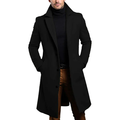 Abrigo de invierno elegante de mezcla de lana premium para hombre