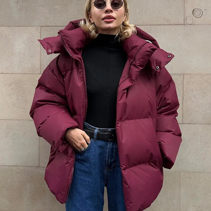 Avelena - Elegante giacca oversize con cappuccio