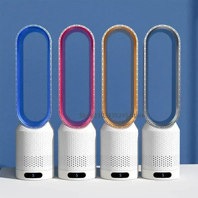 Ventilador de torre sin aspas 3 en 1: seguro, silencioso y elegante con 8 velocidades y control remoto.
