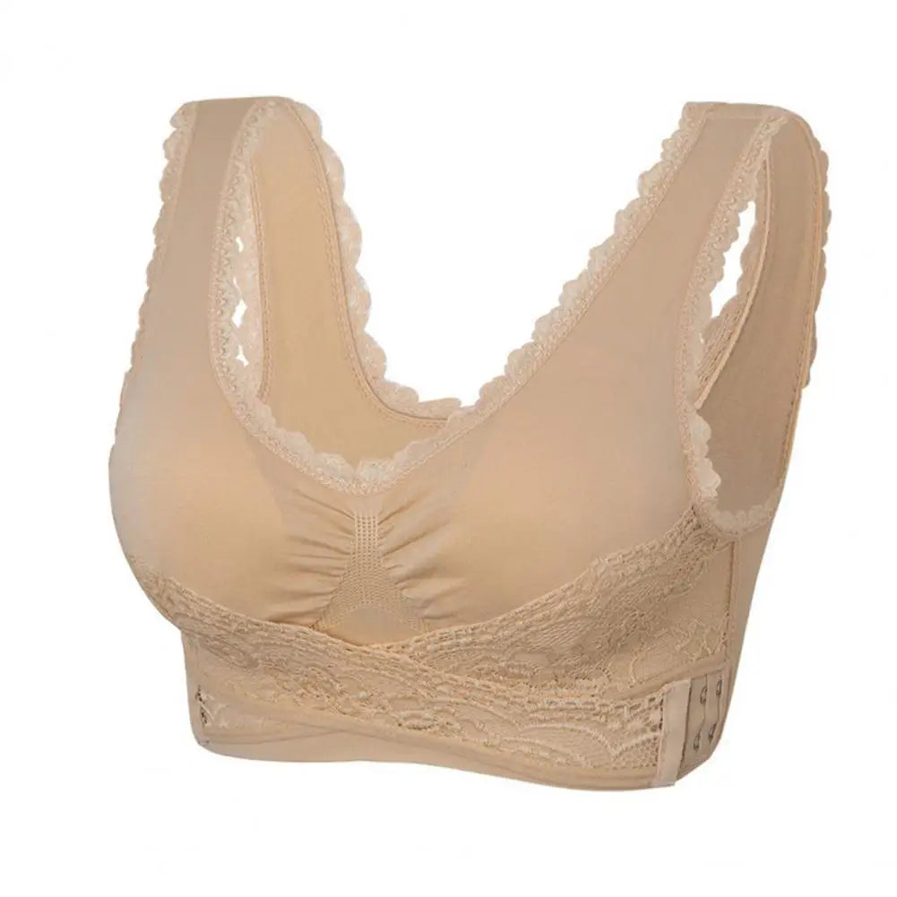 Gillian - Reggiseno senza fili da donna con fibbia frontale incrociata