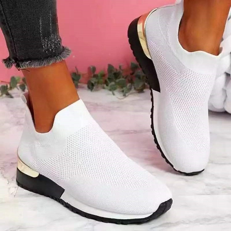 Zapatillas modernas sin cordones de punto con bloques de color para mujer | Perfectas para cualquier ocasión