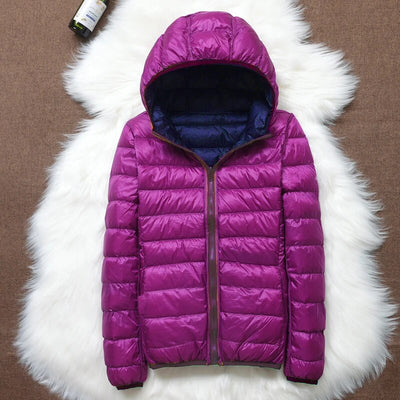 Veste à la baisse des femmes avec capuche
