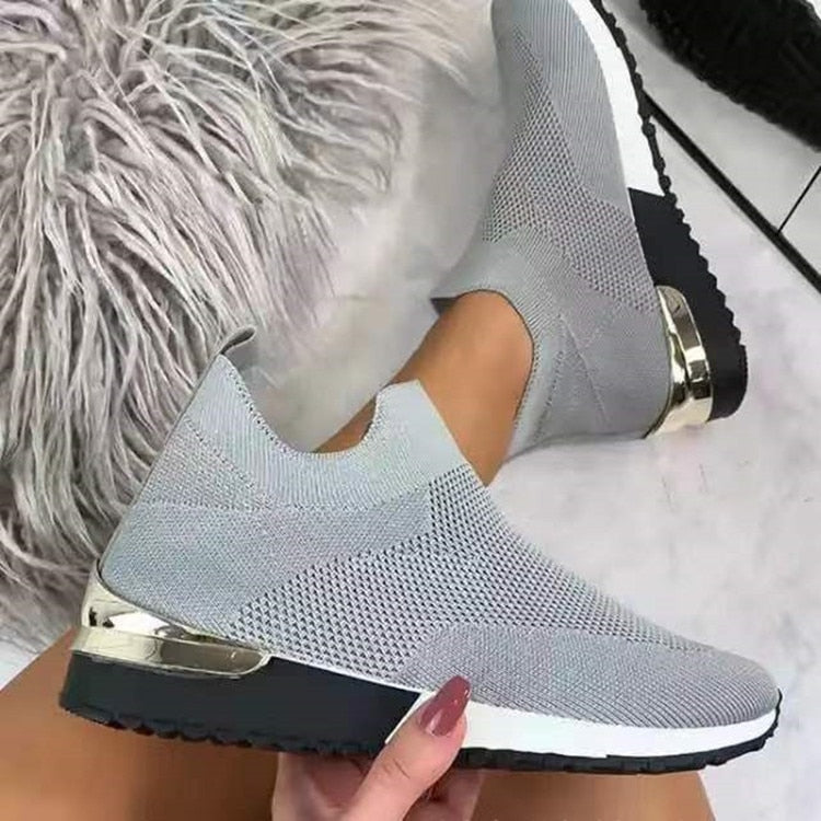 Zapatillas modernas sin cordones de punto con bloques de color para mujer | Perfectas para cualquier ocasión