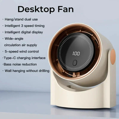 Ventilador de mesa ultra silencioso sin aspas: enfriador de aire seguro y eficiente para los días calurosos de verano.