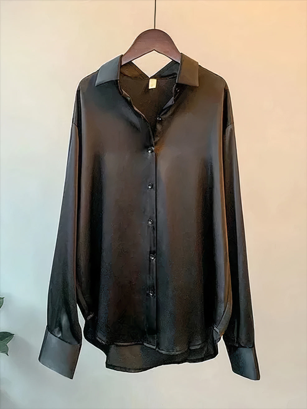 Blusa de satén de manga larga - Klara