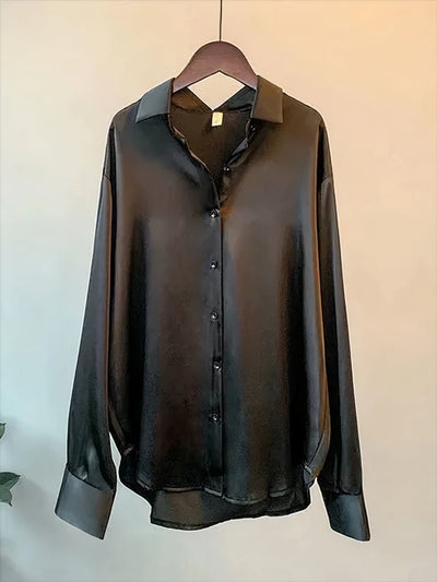 Blusa de satén de manga larga - Klara