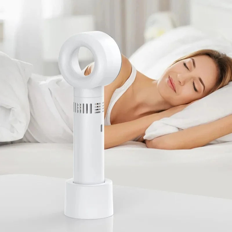 Ventilador de mano a batería - Ventilador USB sin aspas, portátil y súper silencioso