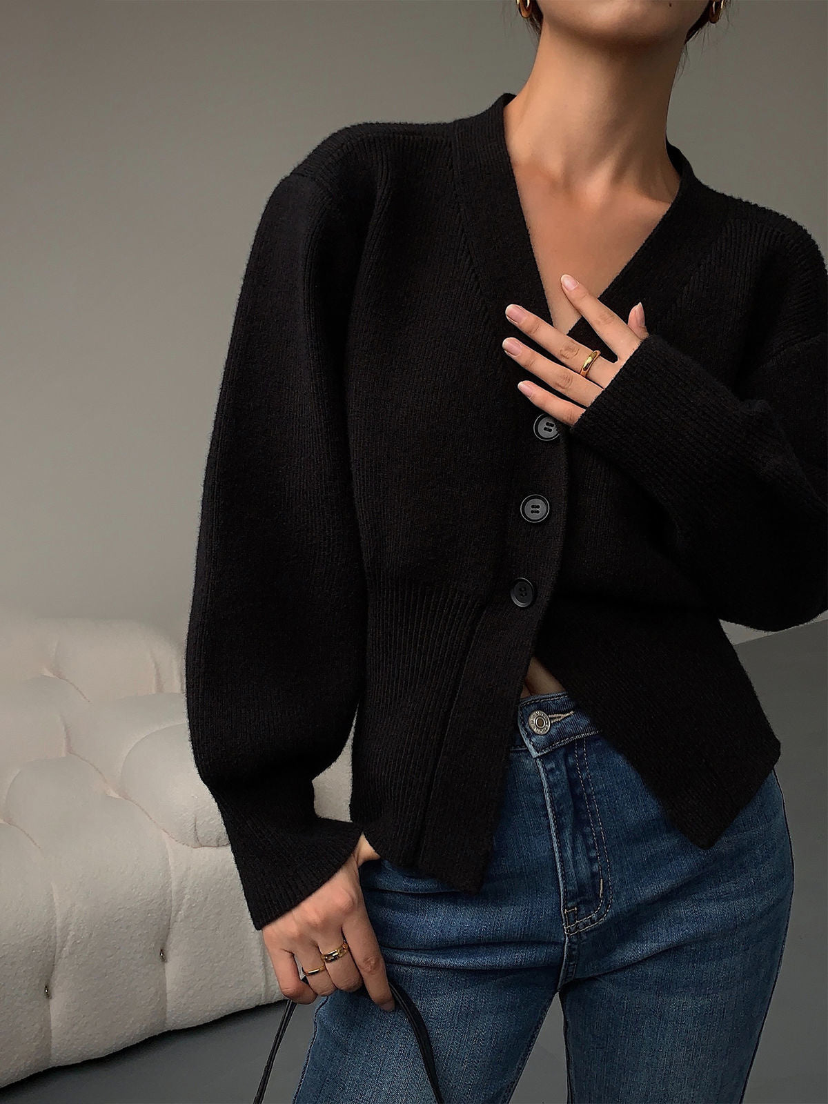 Loulou - Suéter tipo cárdigan para mujer