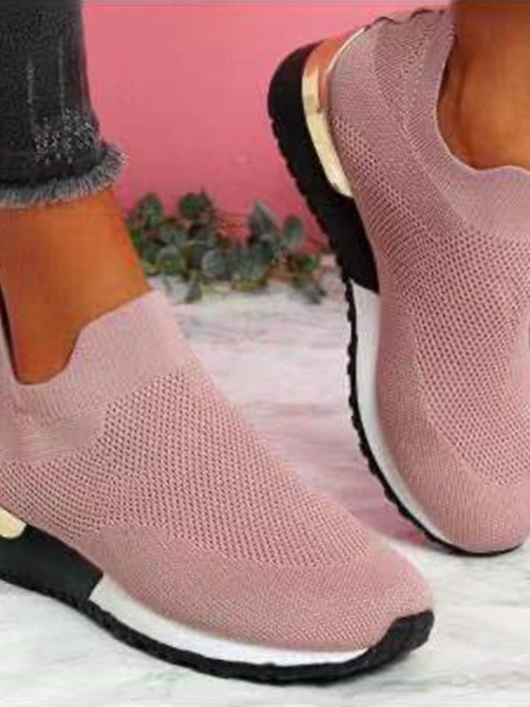 Zapatillas modernas sin cordones de punto con bloques de color para mujer | Perfectas para cualquier ocasión