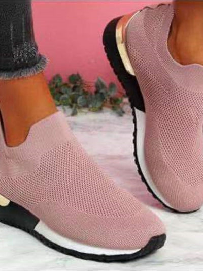 Zapatillas modernas sin cordones de punto con bloques de color para mujer | Perfectas para cualquier ocasión
