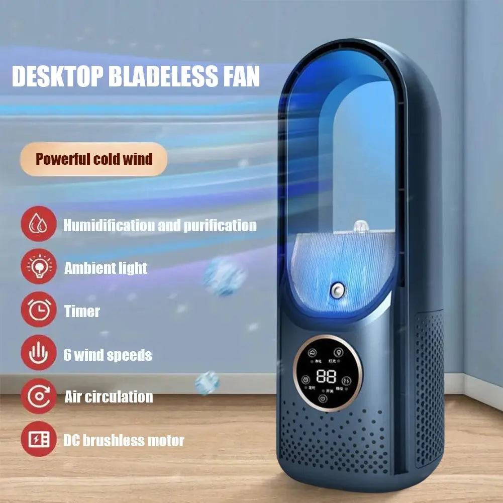Ventilador silencioso sin aspas | 6 velocidades USB