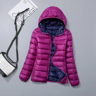 Veste à la baisse des femmes avec capuche