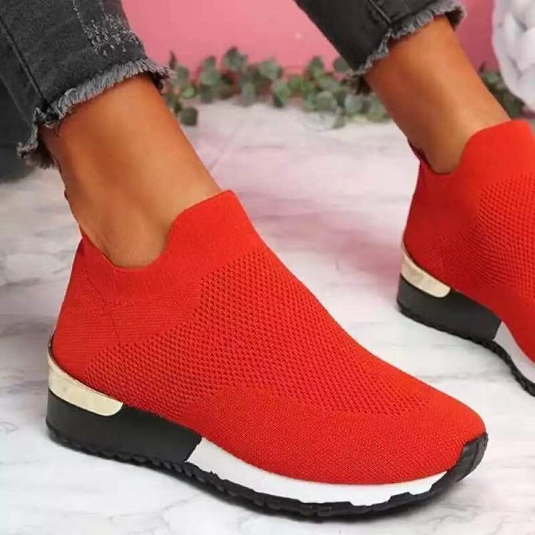 Zapatillas modernas sin cordones de punto con bloques de color para mujer | Perfectas para cualquier ocasión