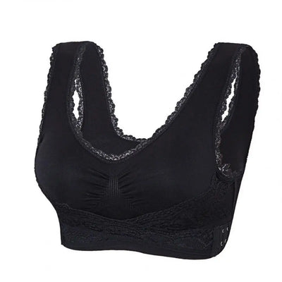 Gillian - Reggiseno senza fili da donna con fibbia frontale incrociata
