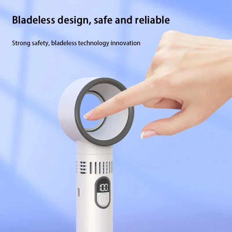 Ventilador de mano a batería - Ventilador USB sin aspas, portátil y súper silencioso